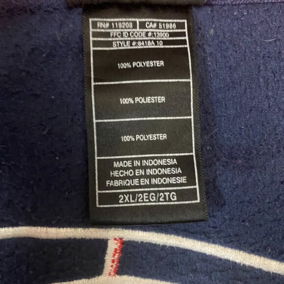Vintage Reebok NFL New England Patriots 1/4 Zip Fleece Size 2XL Navy Sweater Y2K - Picture 7 of 13